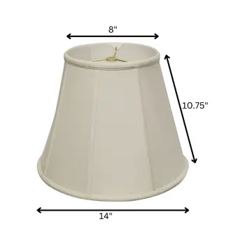 14" White Slanted Empire Monay Shantung Lampshade