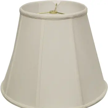 14" White Slanted Empire Monay Shantung Lampshade