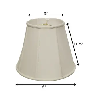 16" White Slanted Empire Monay Shantung Lampshade