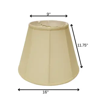 16" Antique White Slanted Empire Monay Shantung Lampshade