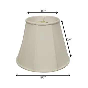 20" White Slanted Empire Monay Shantung Lampshade