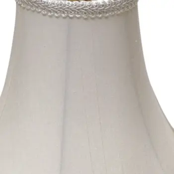 8" White Slanted Scallop Bell Monay Shantung Lampshade
