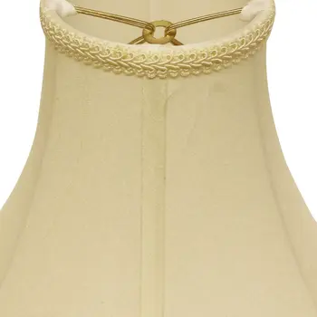 8" Ivory Slanted Scallop Bell Monay Shantung Lampshade