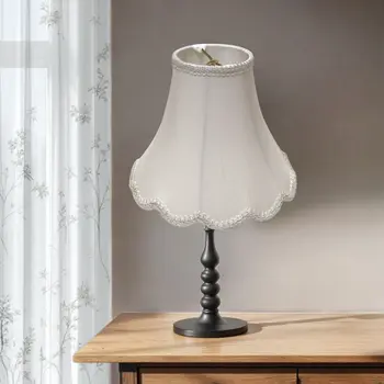 18" White Slanted Scallop Bell Monay Shantung Lampshade