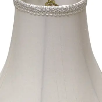18" White Slanted Scallop Bell Monay Shantung Lampshade