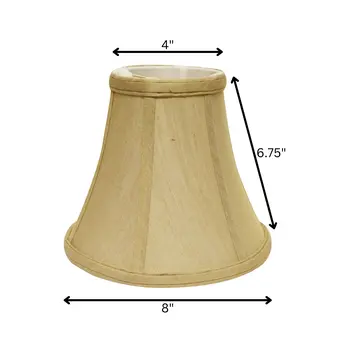 8" Pale Brown Premium Bell No Slub Lampshade