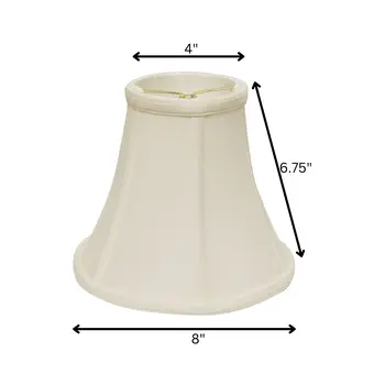 8" White Premium Bell Monay Shantung Lampshade