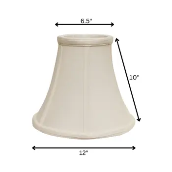 12" White Premium Bell Monay Shantung Lampshade