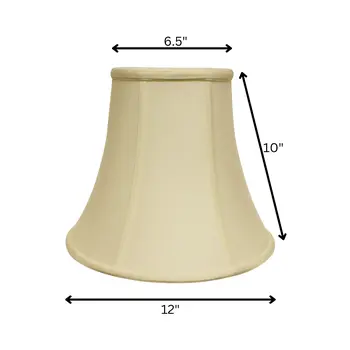 12" Ivory Premium Bell Monay Shantung Lampshade