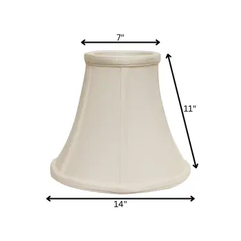 White Monay Shantung Silk Bell Lamp shade 14"W Bottom