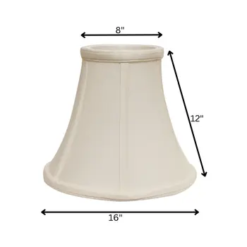 16" White Premium Bell Monay Shantung Lampshade