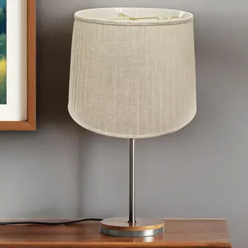 20" Cream Linen Lampshade with Side Pleats