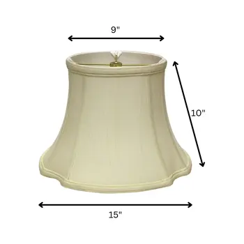 15" Ivory Reversed Oval Monay Shantung Lampshade