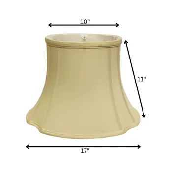 17" Antique White Reversed Oval Monay Shantung Lampshade