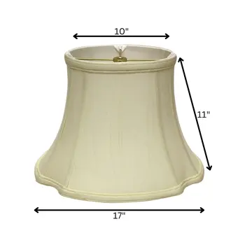 17" Ivory Reversed Oval Monay Shantung Lampshade
