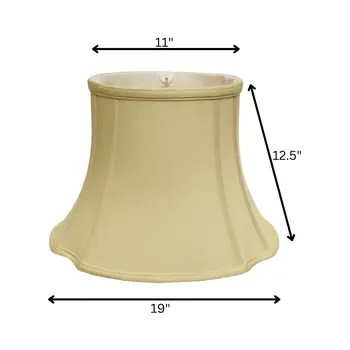 19" Antique White Reversed Oval Monay Shantung Lampshade