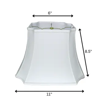 11" Snow Inverted Rectangle Shantung Lampshade