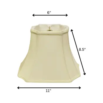 11" Ivory Inverted Rectangle Shantung Lampshade