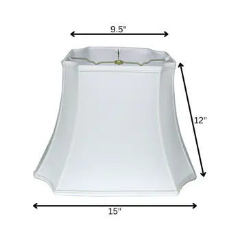 15" Snow Inverted Rectangle Shantung Lampshade