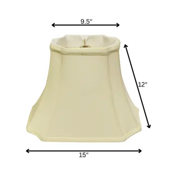 15" Ivory Inverted Rectangle Shantung Lampshade