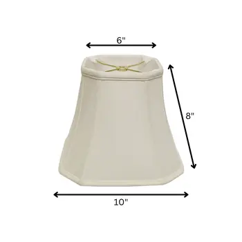 10" White Slanted Square Bell Monay Shantung Lampshade