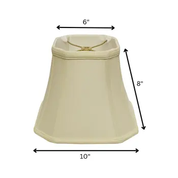 10" Ivory Slanted Square Bell Monay Shantung Lampshade