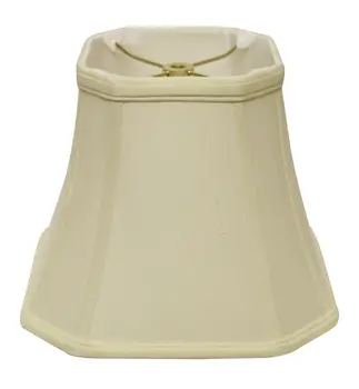 12" Ivory Slanted Square Bell Monay Shantung Lampshade