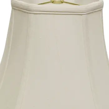 14" White Slanted Square Bell Monay Shantung Lampshade