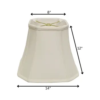 14" White Slanted Square Bell Monay Shantung Lampshade