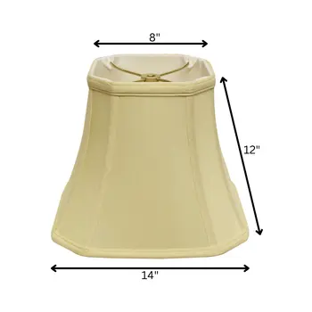 14" Antique White Slanted Square Bell Monay Shantung Lampshade