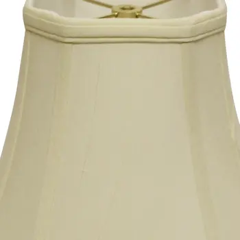 14" Ivory Slanted Square Bell Monay Shantung Lampshade