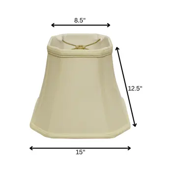 15" Ivory Slanted Square Bell Monay Shantung Lampshade