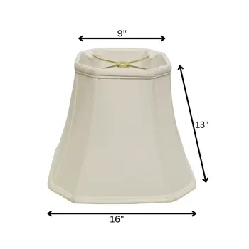 16" White Slanted Square Bell Monay Shantung Lampshade