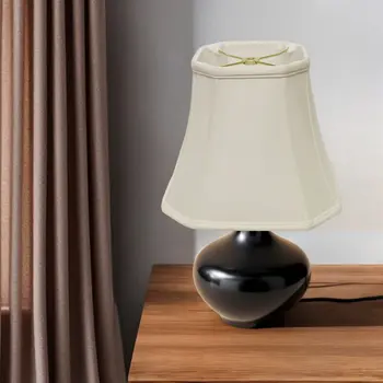 18" White Slanted Square Bell Monay Shantung Lampshade