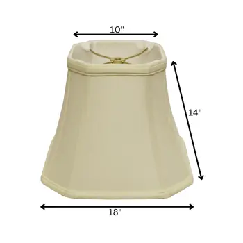 18" Ivory Slanted Square Bell Monay Shantung Lampshade