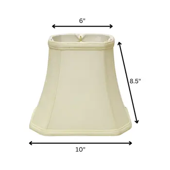 10" Ivory Slanted Rectangle Bell Monay Shantung Lampshade