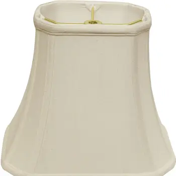 16" White Slanted Rectange Bell Monay Shantung Lampshade