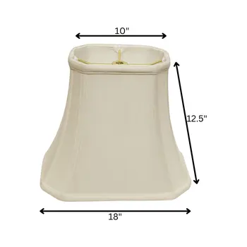 18" White Slanted Rectange Bell Monay Shantung Lampshade