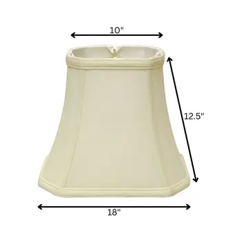 18" Ivory Slanted Rectangle Bell Monay Shantung Lampshade