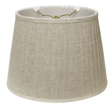18" Cream Slanted Oval Linen Lampshade