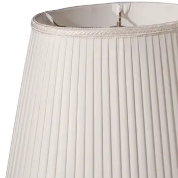 10" White Oval Side Pleat Shantung Lampshade