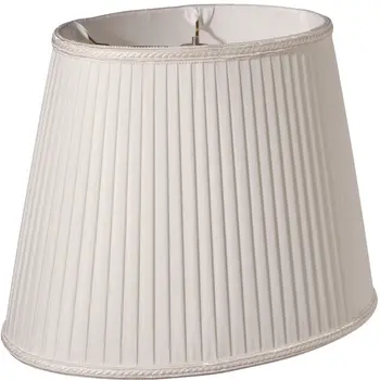 10" White Oval Side Pleat Shantung Lampshade