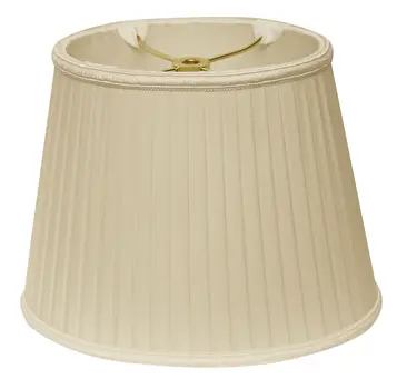 10" Ivory Oval Side Pleat Shantung Lampshade