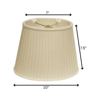 10" Ivory Oval Side Pleat Shantung Lampshade