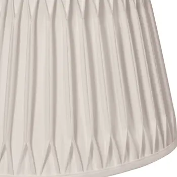 14" Cream Oval Smocked Pleat Shantung Lampshade