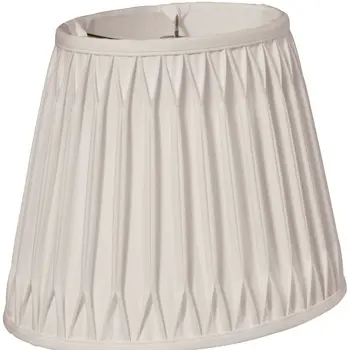 16" Cream Oval Smocked Pleat Shantung Lampshade
