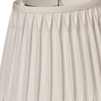 18" Cream Oval Smocked Pleat Shantung Lampshade