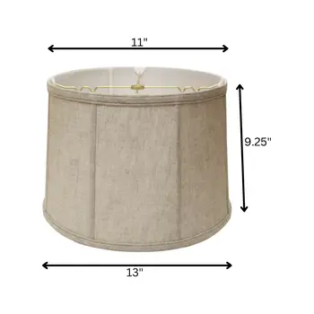 13" Cream Throwback Drum Linen Lampshade