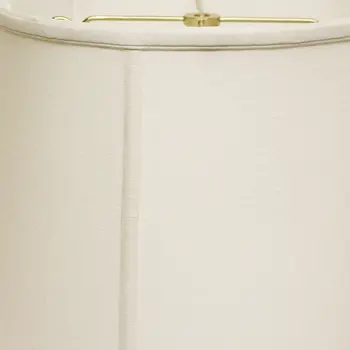 13" White Throwback Drum Linen Lampshade
