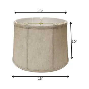 15" Cream Throwback Drum Linen Lampshade